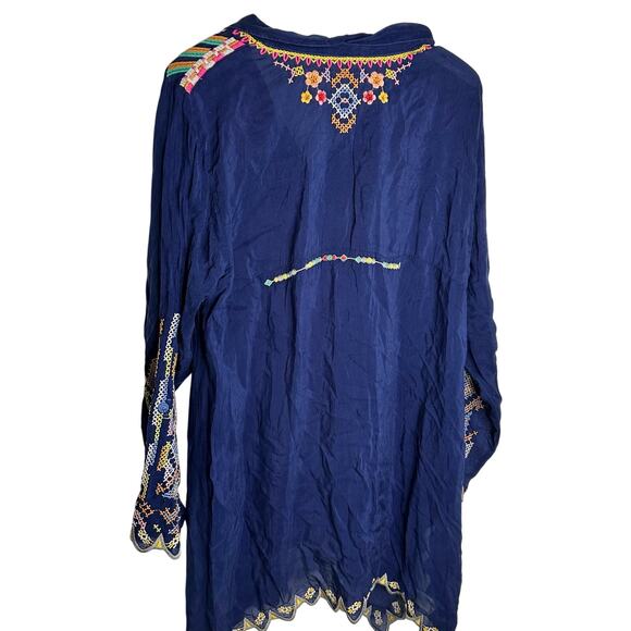 Johnny Was Heavily embroidered Tunic top shirt Size Large - Picture 9 of 12